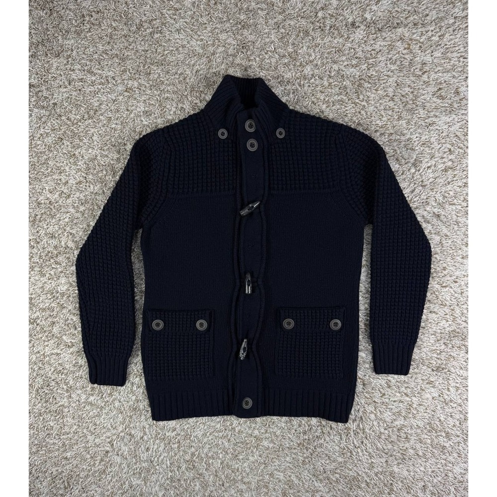 Emozioni Uomo Cable Knit Sweater Cardigan Navy Men's Size Medium